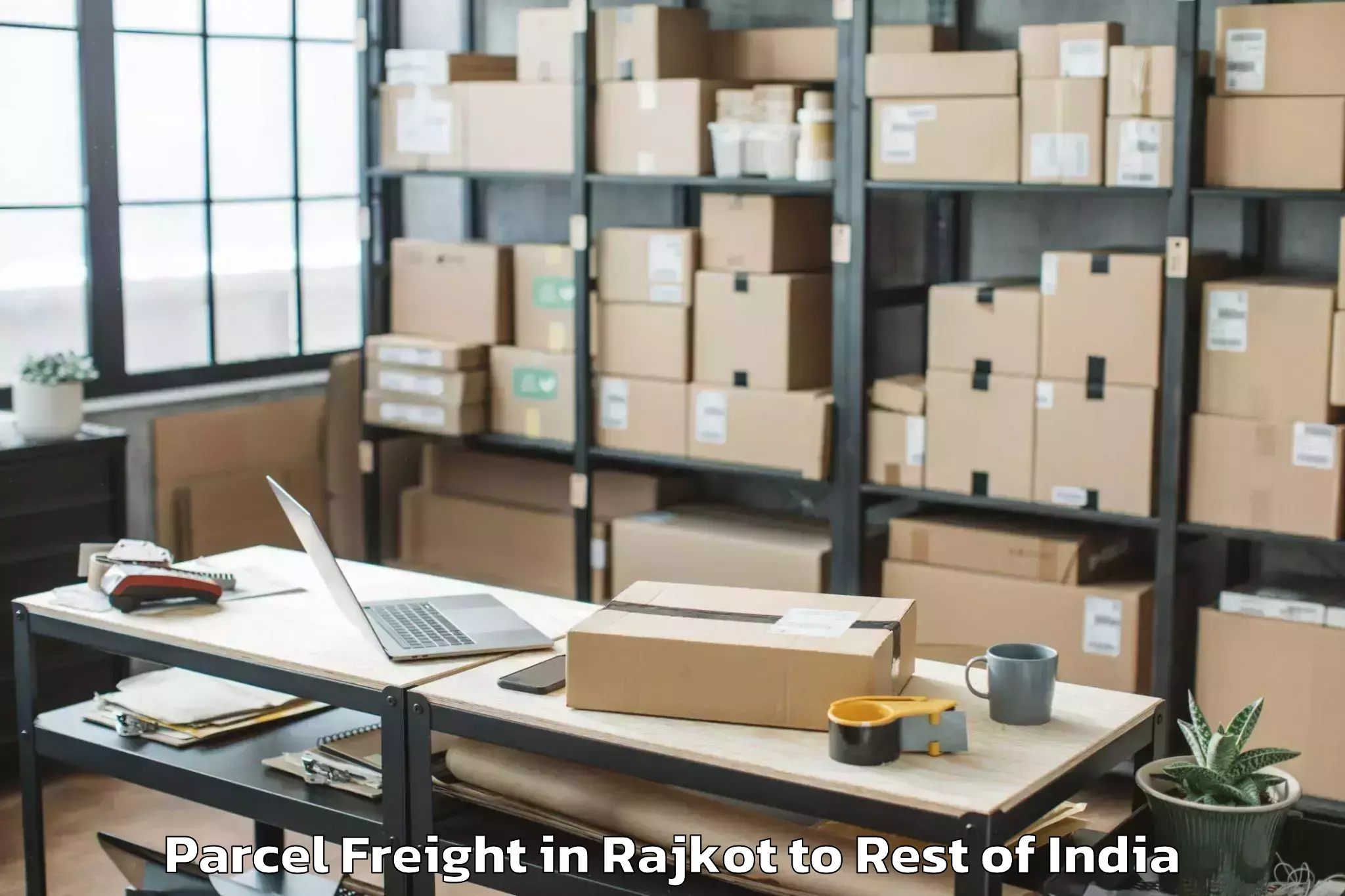 Top Rajkot to Damhal Hanjipora Parcel Freight Available